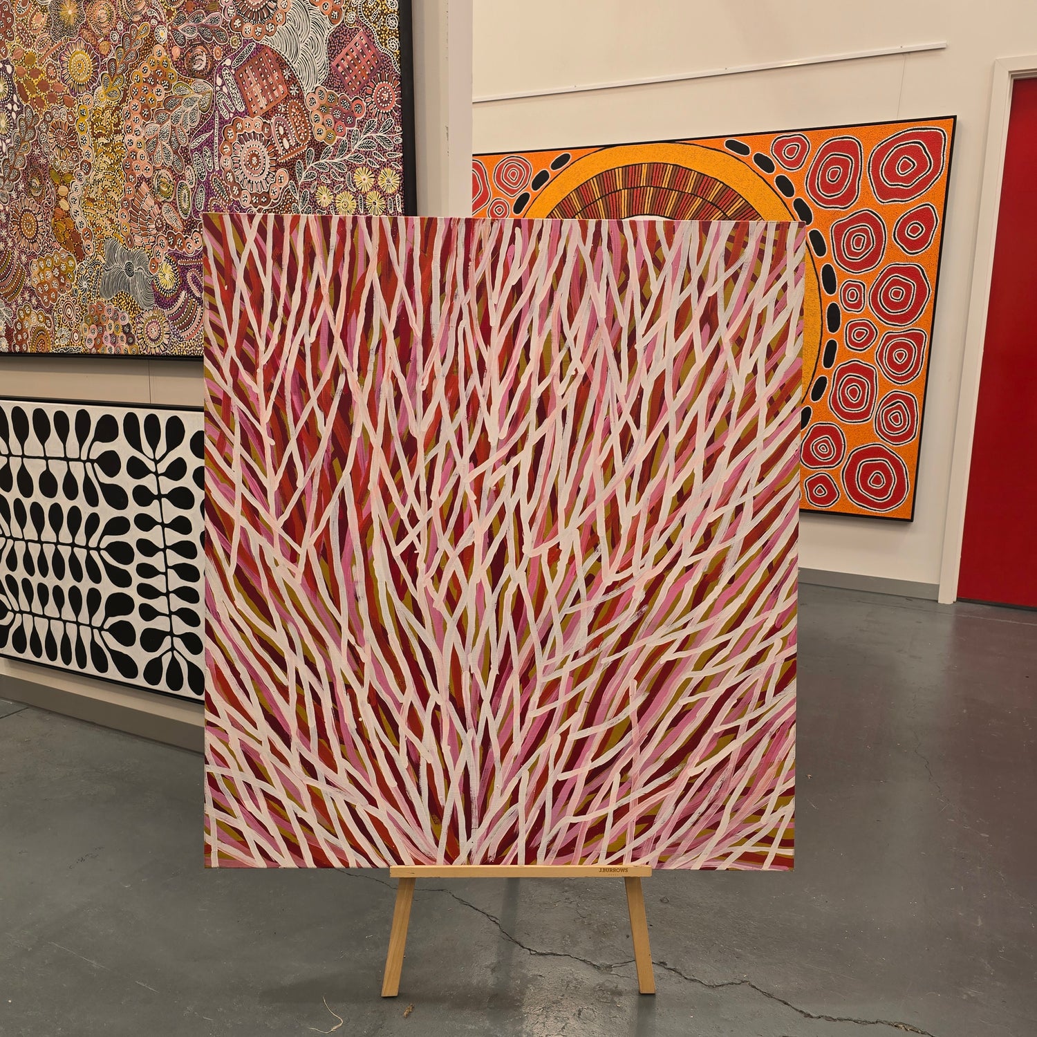 Molly Pwerle 1220 mm x 1360 mm aboriginal art for sale at mandel aboriginal art gallery