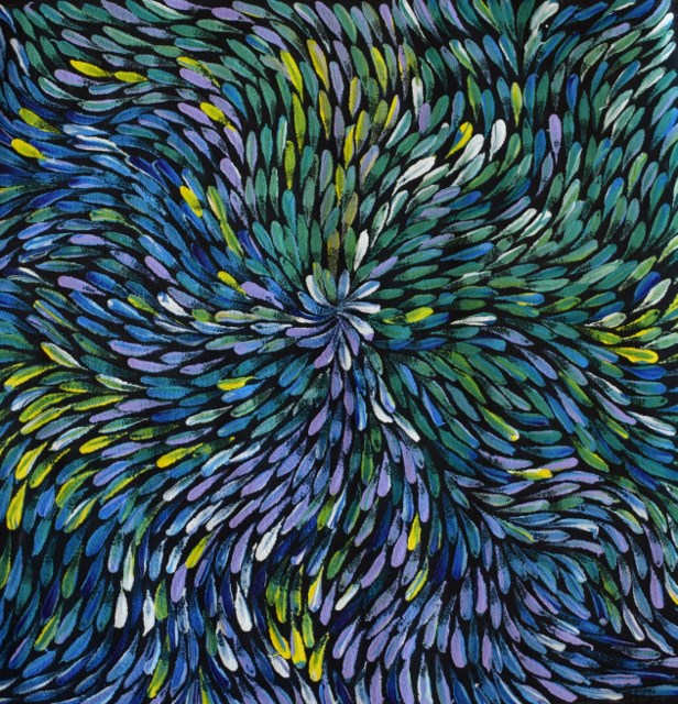Janet Golder Kngwarreye 600 x 600mm closeup