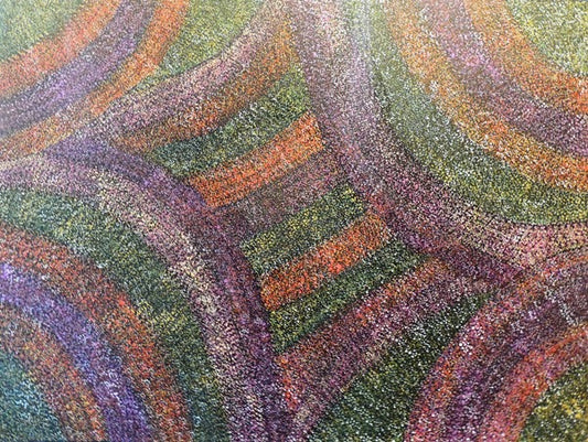 Annie Hunter Pitjara 920mm x 1220mm aborginal artwork for sale at mandel aboriginal art gallery