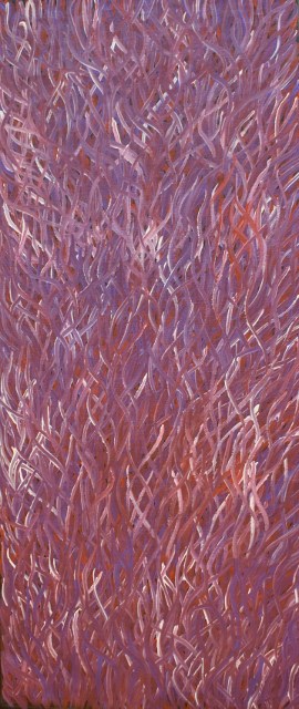 Barbara Weir 340mm x 750mm aboriginal art for sale at Mandel Aboriginal Art Gallery