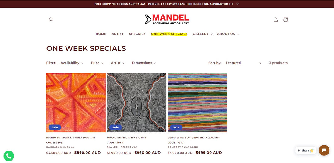 Mandel Art Gallery's One Week Specials