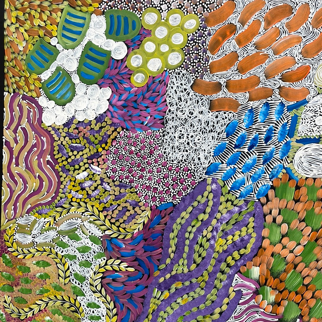 Karen Bird Ngale 950mm x 1530mm aboriginal artwork for sale at mandel