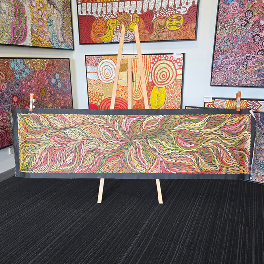 Rosemary Petyarre - Bush Medicine Leaves - 500 mm x 2000 mm - Aboriginal Artwork for sale